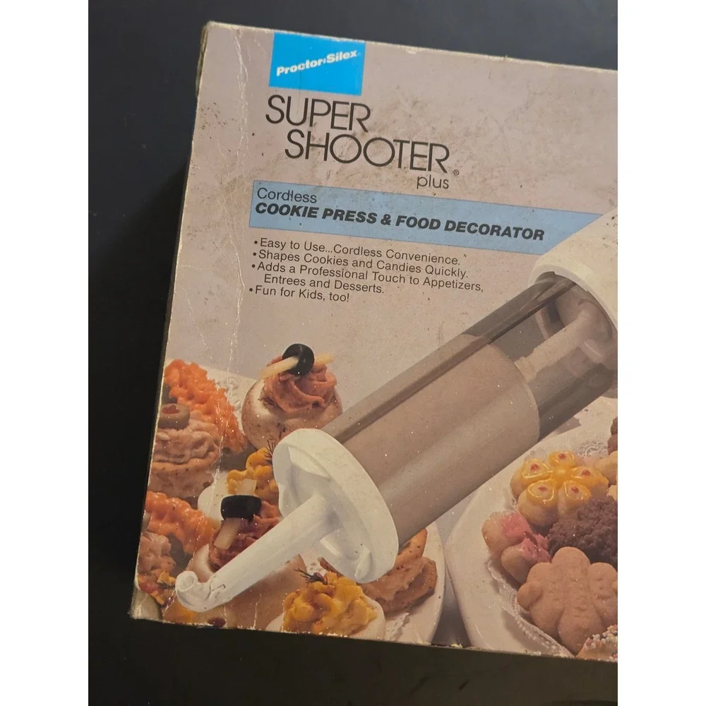 Vintage‎ Proctor-Silex Super Shooter Plus Cordless Cookie Press w/ Box & Manual